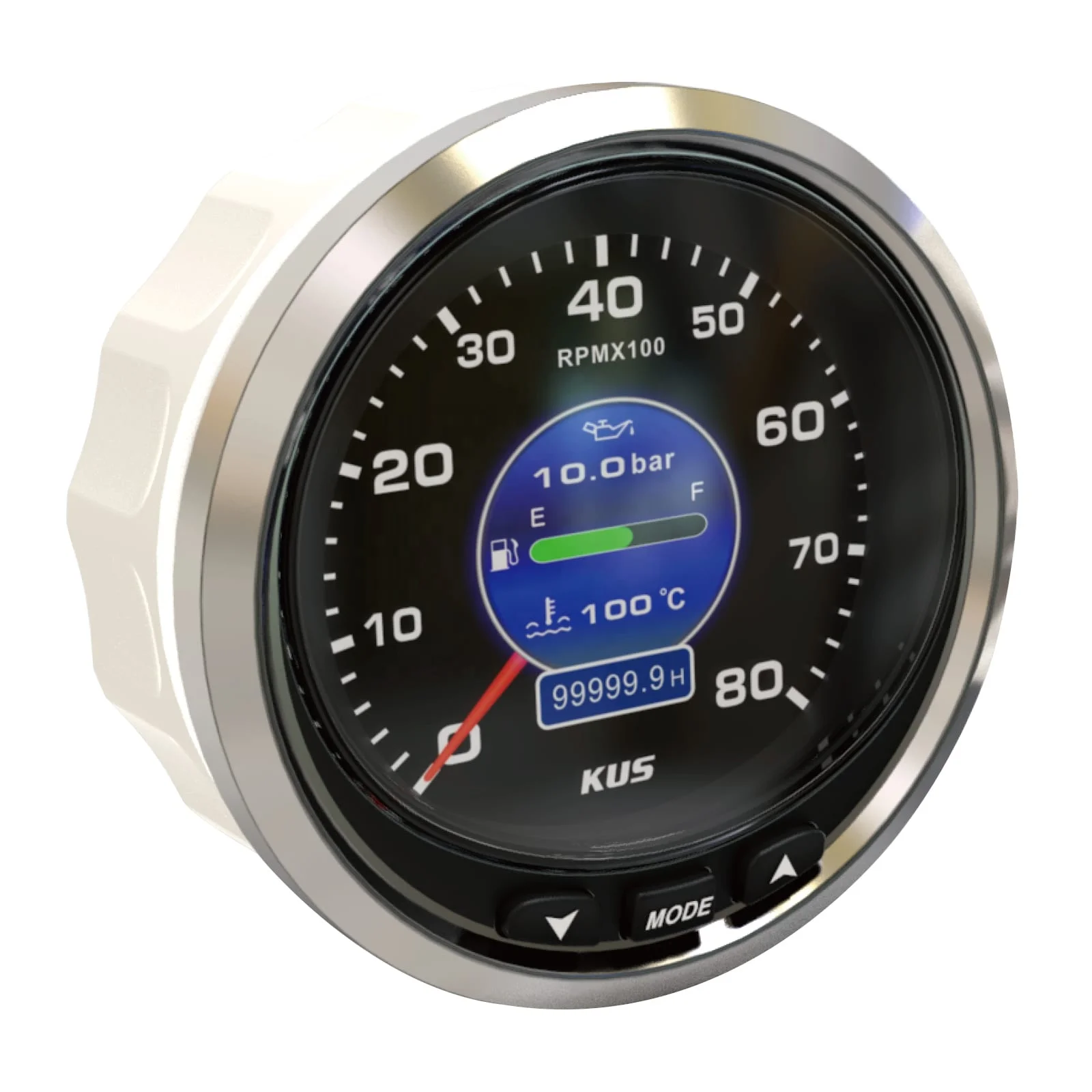 

KUS 100mm KMG Multifunctional LCD Instrument TFT Gauge with RPM Fuel level Engine temperature Oil pressure Engine work hours