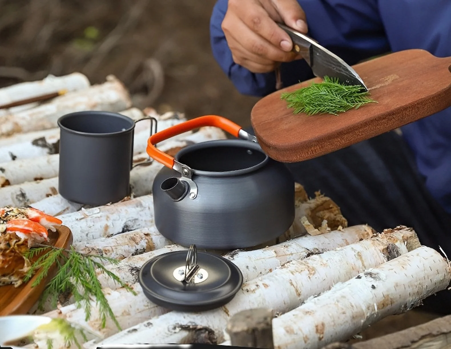 Portable Water Kettle Ultralight Aluminum Camping Water Kettle Outdoor Coffee Pot Teapot Home Tourism Hiking and Picnic