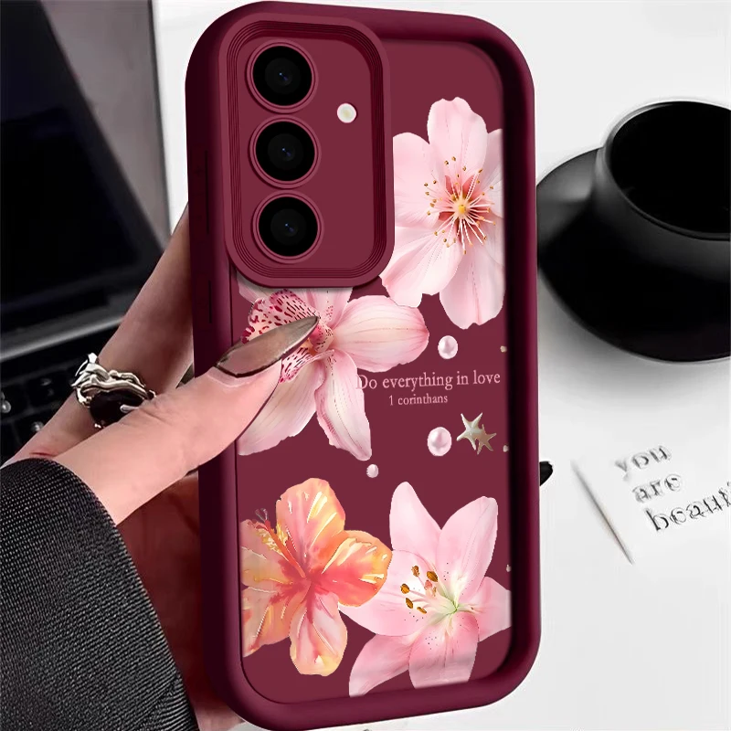 Pink Flowers Soft Phone Case - Stylish Protective Cover