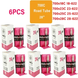 Ultralight TPU Bicycle Inner Tube with French Valve for 45mm with Patch kit (6PCS 700C 24g)