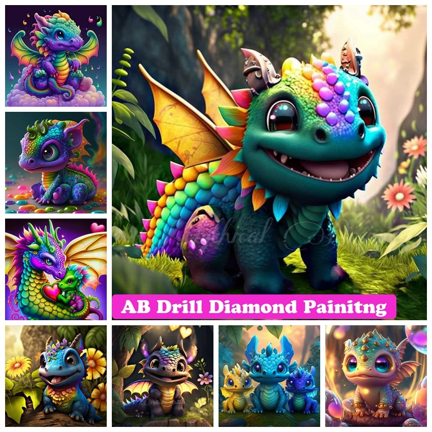 Diamond Painting Cute Rainbow Dragon Fantasy Animal Mosaic Art Cross Stitch  Family Decoration Children Gift алмазная мозаика - AliExpress