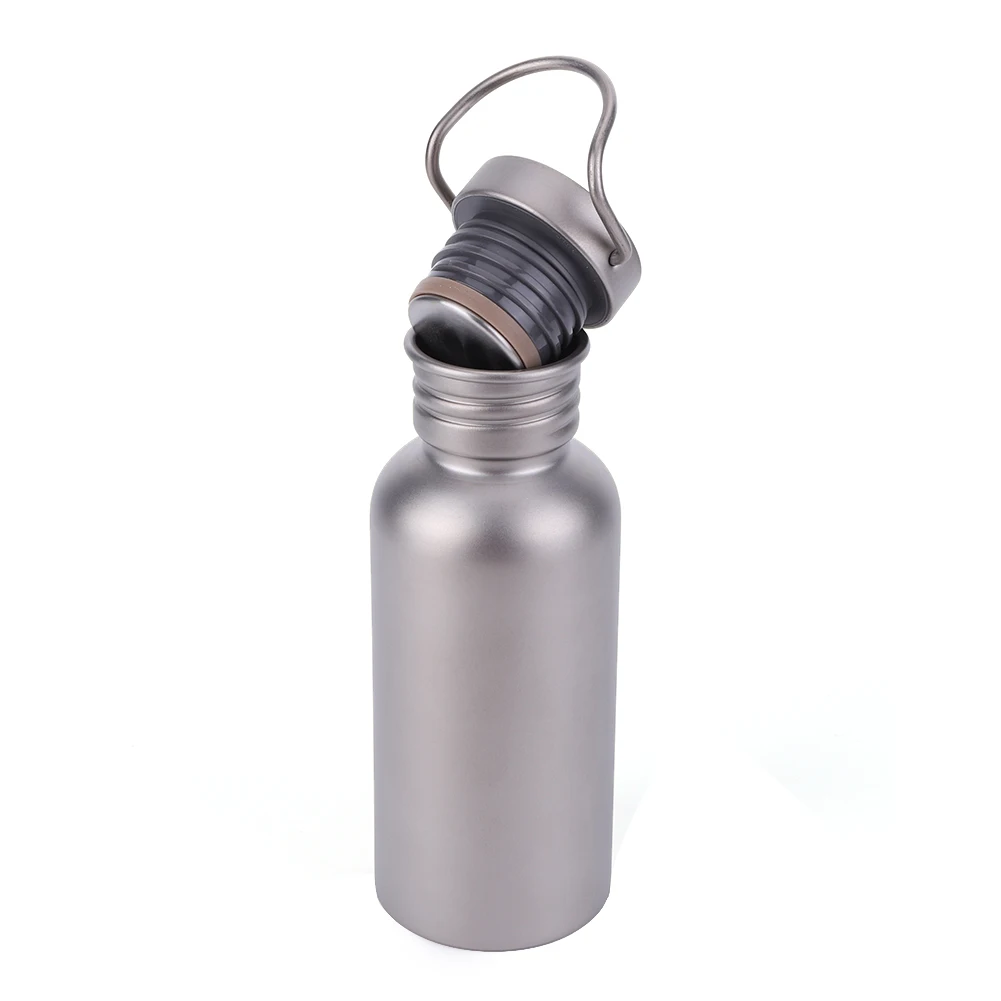 500/600/750ml Titanium Water Bottle with Lid Outdoor Camping Supplies Tourism Sports Leak-Proof Cycling Camping Water Bottle
