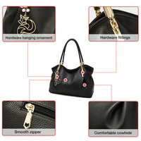 FOXER 2026 Nouveau Sac à Bandoulière pour Femme en Cuir Véritable, Sac Fourre-Tout Élégant Grande Capacité, Sac à Main Tendance pour Trajet Quotidien, Cadeau de Luxe 4