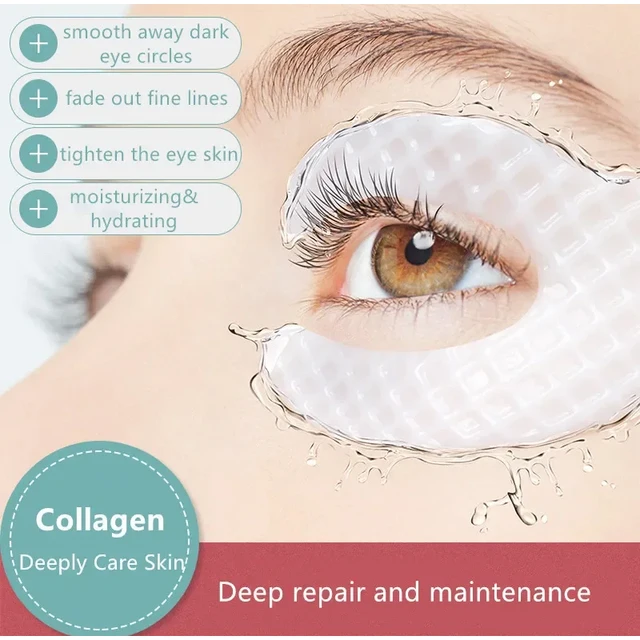 Collagen Eye Mask Wrinkle Remove Eyes Patches Firming Lifting Fade Fine Lines Hyaluronic Acid Moisturizing Smooth Eye Skin Care 3