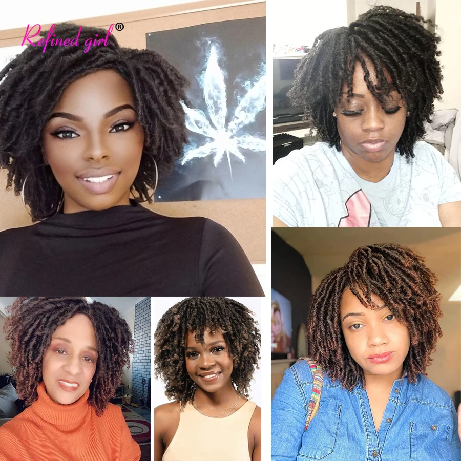 Synthetic Hair Knotless Braided Wigs Dreadlock Hair Wig For Black Men Women Natural Black Synthetic Dreadlocks Wig