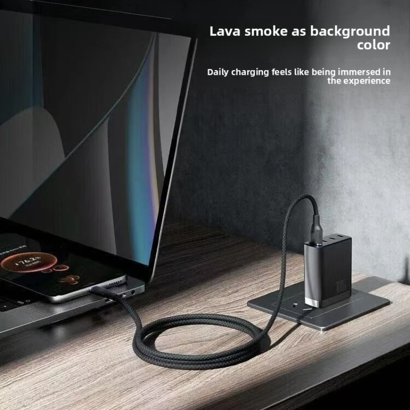 100W Grey Braided USB-C to USB-C Fast Charging Cable
