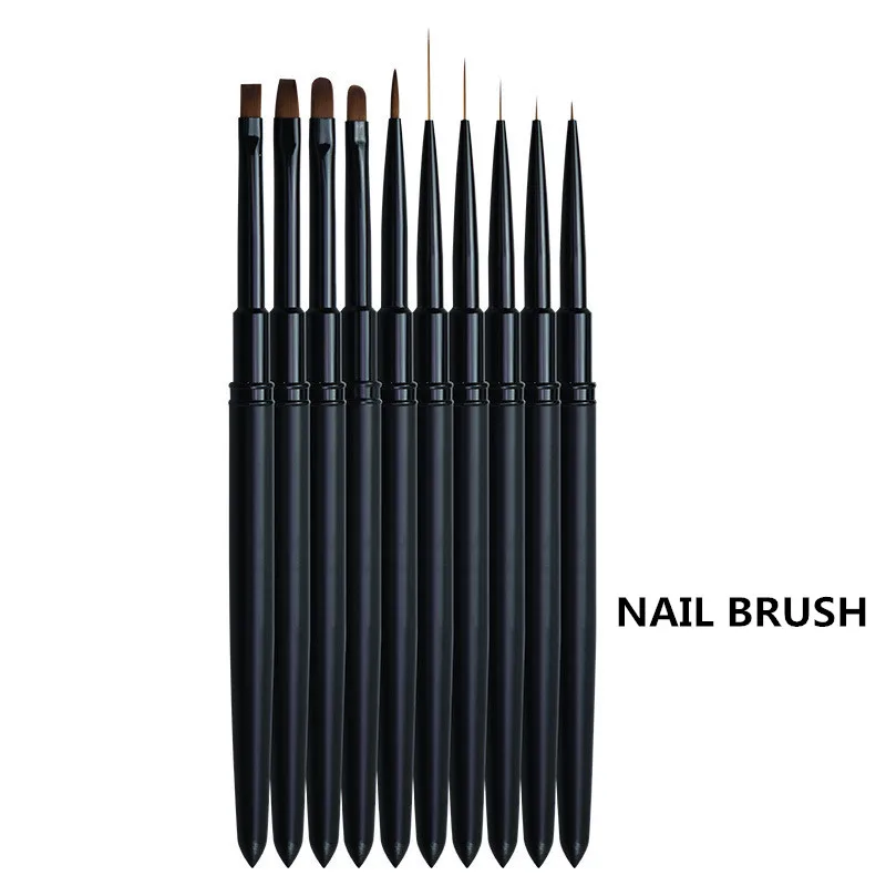 

10Style Nail Art Brush Pen Pointing Drawing Line Builder Design Nail Polish UV Gel Tips Decoration Manicure