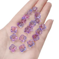10pcs Gradient Color Osmanthus Flower Glass Beads (PURPLE)