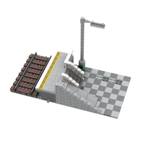 MOC City Creative Idea Train Platform Train Station Building Blocks Bricks DIY Technical Toys for children gifts 1