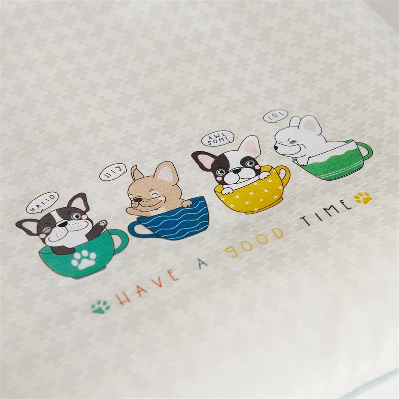 Comfortable White Sleeping Pillow for Parent Child,Neck Health Care,Adult Low Pillows,Cartoon Animal Decor,30x50/40x60/48x74cm 3