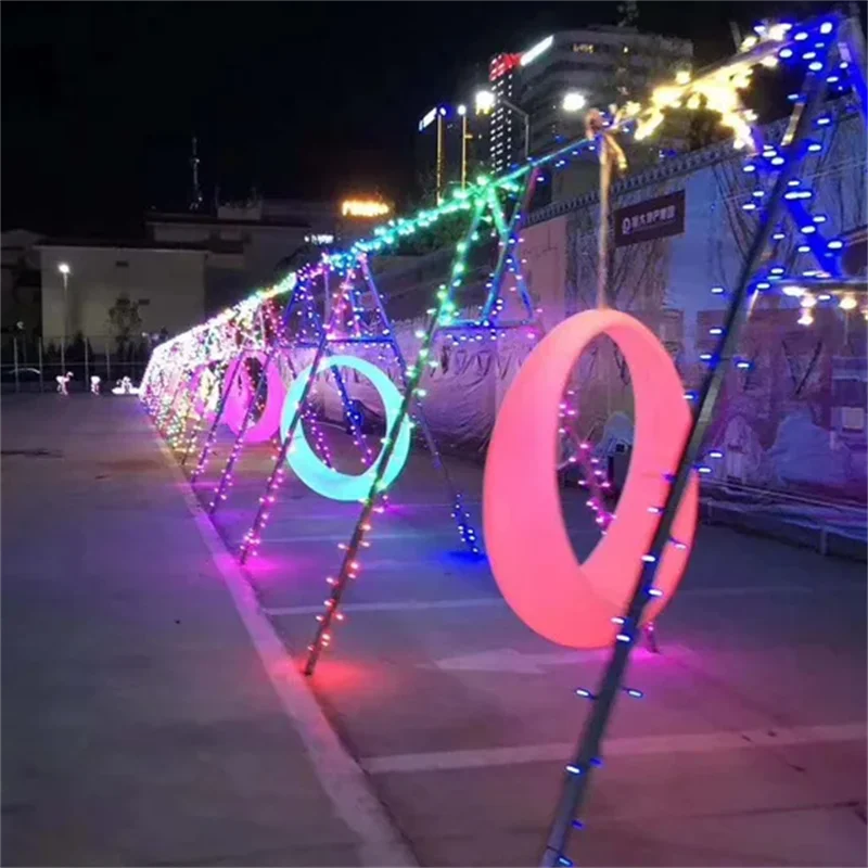 Outdoor Furniture Lighting Luminous Swings Moon Shape Outdoor Hanging Hammocks Rocking Chairs Activities Wedding Decor