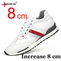 Summer mesh men sneakers breathable elevator shoes invisible height increasing work shoes Man 6cm 8cm sport casual height shoes 1