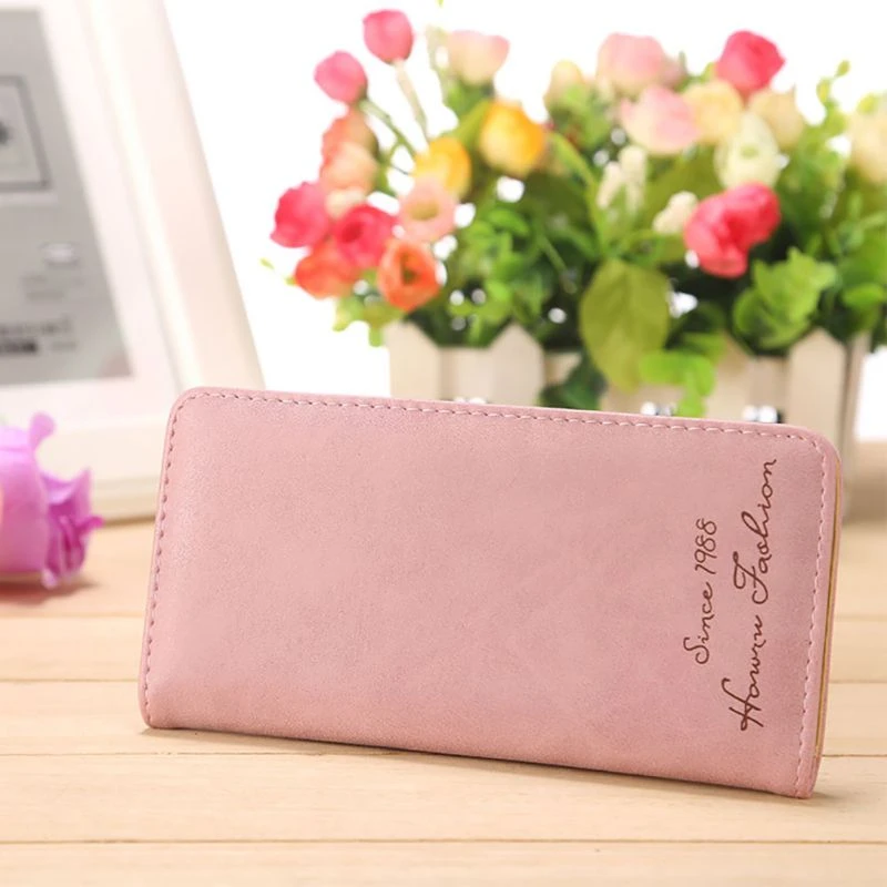 2022 Ladies Wallet Fashion Leather Buckle Long Wallet Coin Purse Card Holder Clutch Ladies Money Bag