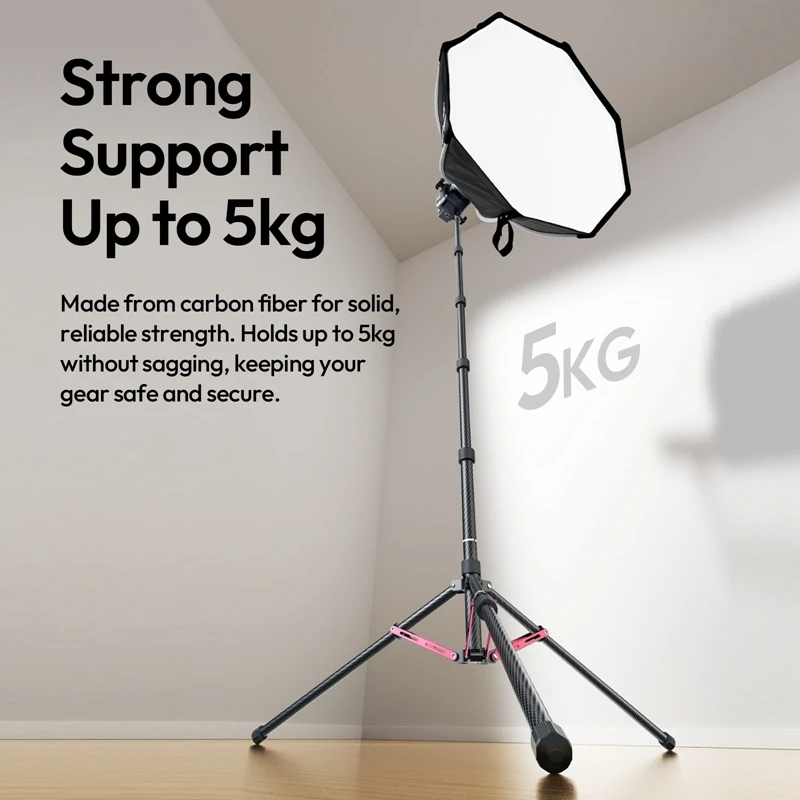 Ulanzi T230 Reversible Leg Light Stand 2.3M 5KG Load Tripod for COB Light Ring Light Fill Light Camera Softbox Outdoor Shooting