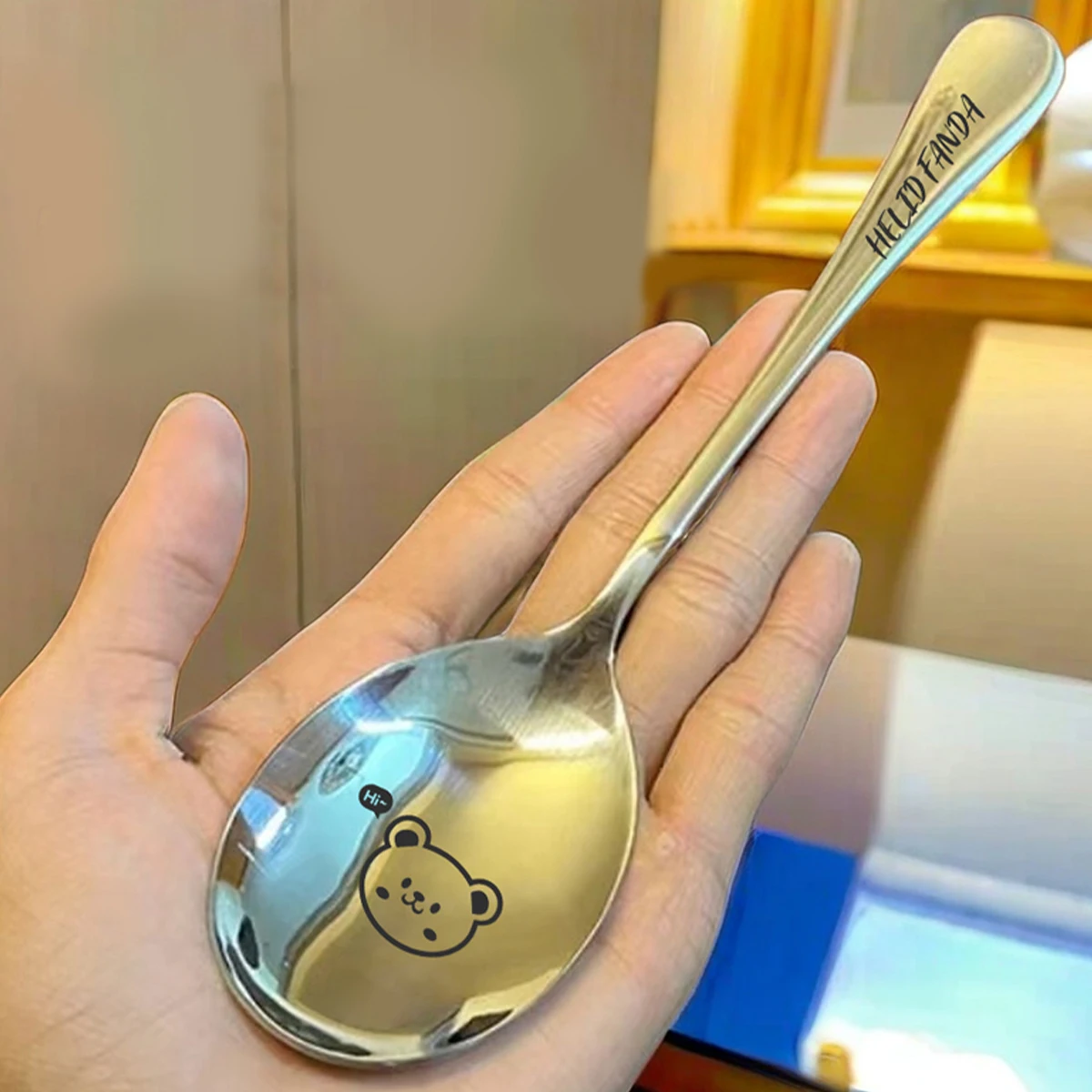 WORTHBUY Large Stainless Steel Spoon et Long Handle Serving Spoon Thicken Dinner Public Restaurant Kitchen Tableware