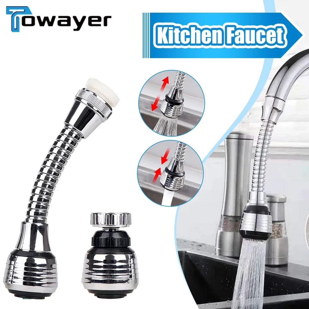 2 Types Kitchen Faucet Water Saving High Pressure Nozzle Faucet Adapter Bathroom Sink Spray Bathroom Shower Swivel Accessories