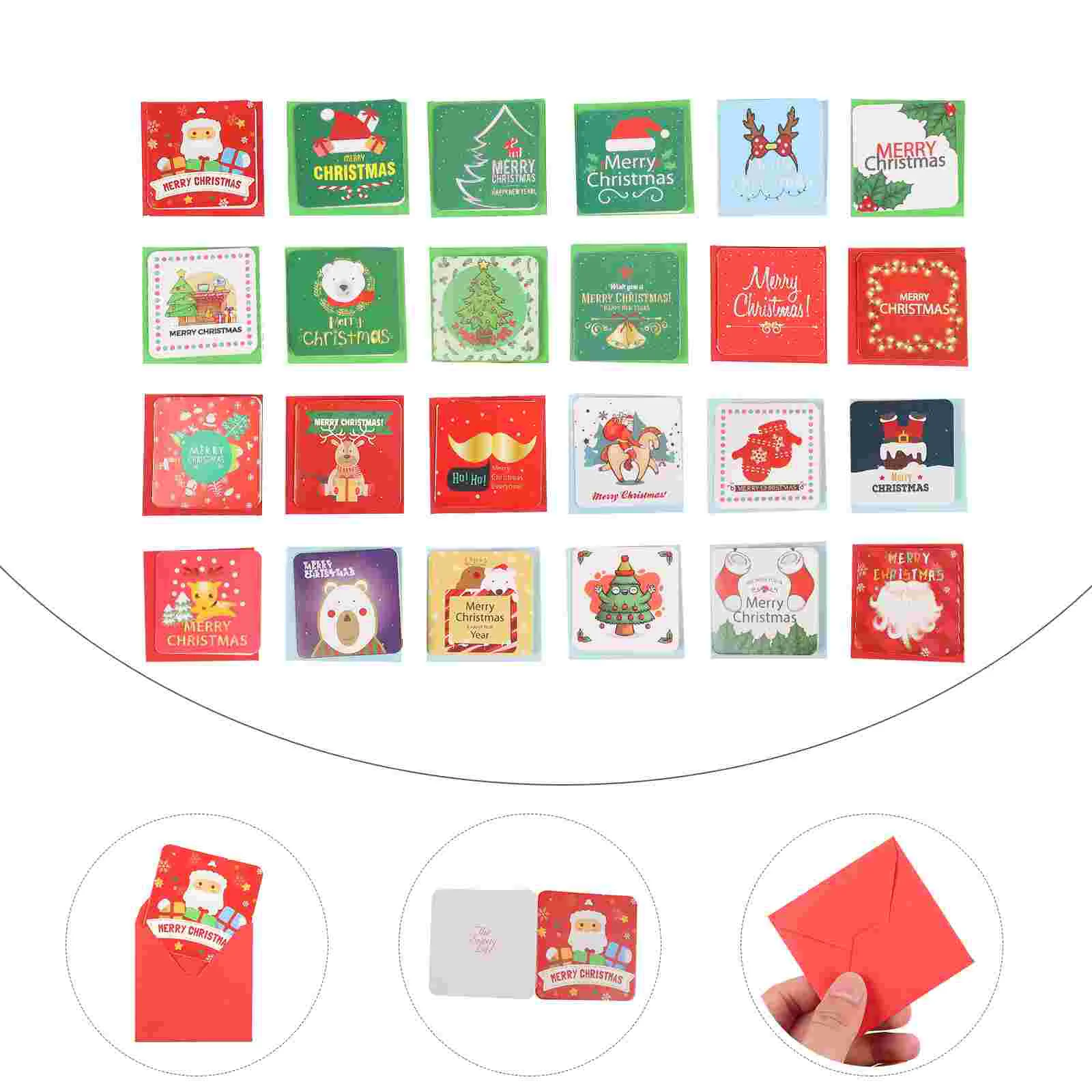 

2 set/48pcs Christmas Message Cards Lovely Design New Year Greeting Gifts Cards