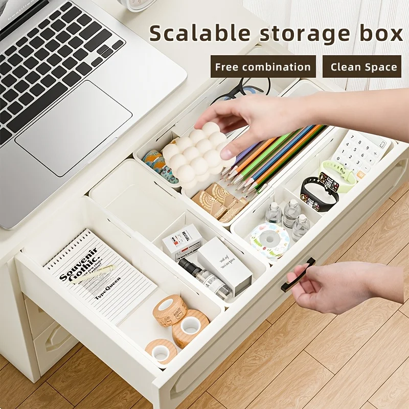 Adjustable Drawer  - Retractable Divider Storage Box for Bedroom, Bathroom, Kitchen, Office.     Ideal for Underwear, Cosmetics 3