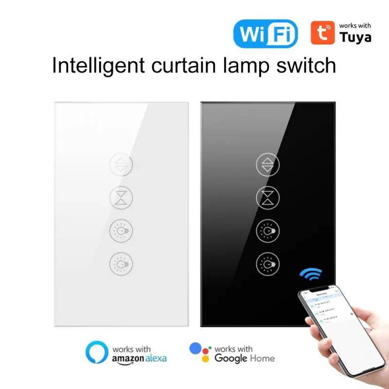 

Двойной Wi-Fi потайной переключатель Tuya для роликового затвора электродвигателя, автоматизация умного дома для Alexa, Home