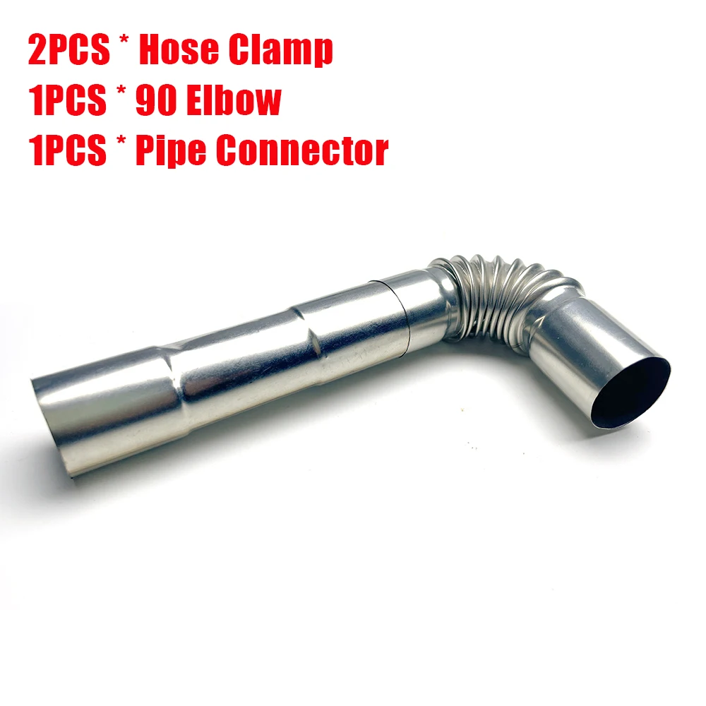 Universal Exhaust Pipe Tube Elbow Connector Set for Diesel Heater Systems
