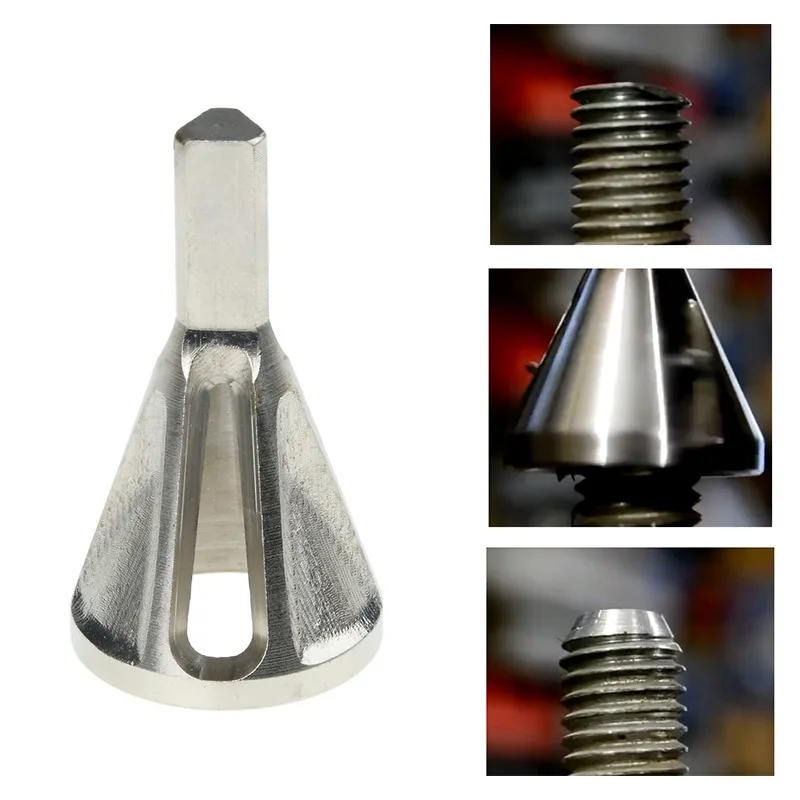 Metalworking Stainless Steel Deburring External Chamfer Tool Three Slots Triangle Shank Removing Burr Tool Silver cylinder head porting tools