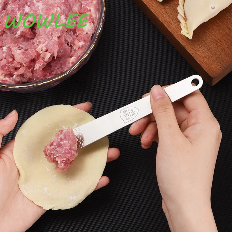 304 Stainless Steel Kitchen Dumpling Stuffing Scoop Wonton Pick Mixing Spoon Tools Sale