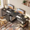 L Shaped Desk with Shelves 86 Inch Reversible for Home Office Gaming Writing Workstation with 3 Cable Holes.Corner Computer Desk 2