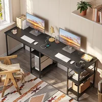 L Shaped Desk with Shelves 86 Inch Reversible for Home Office Gaming Writing Workstation with 3 Cable Holes.Corner Computer Desk 2