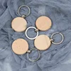 Blank Round Wooden Key Chain, DIY Wood Keychains, Can Engrave, Gifts, 100Pcs 3