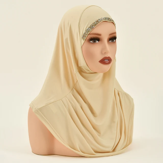 Foulard en chanvre de couleur unie pour femmes, prêt à l'emploi, couvre-cou, Hijabs de sport, châles et enveloppes islamiques sans épingle, nouvelle collection