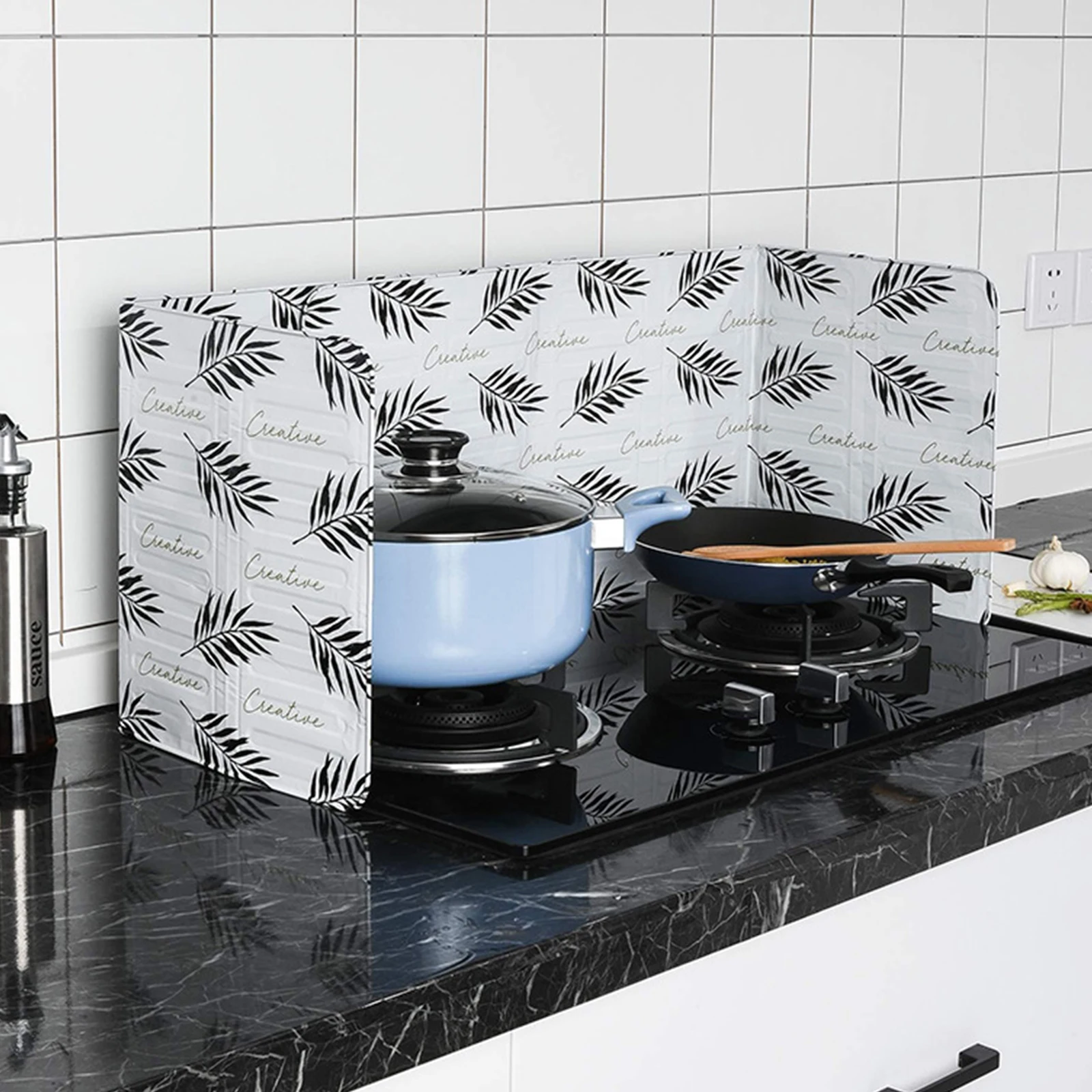 Kitchen Splatter Screen Kitchen Splash Guard Anti-Splashing Stove Oil Baffle Plate Aluminum Cooker Shield Cooking Frying Oil