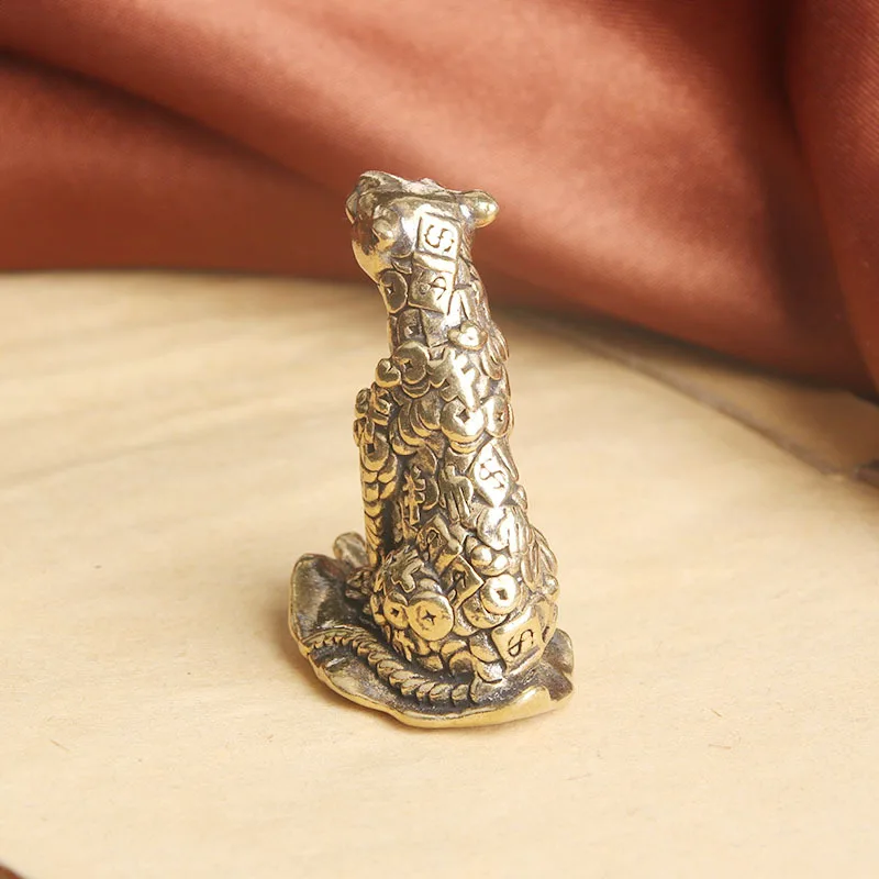 

Currency Symbol Pattern Leopard Figurine Miniature Desktop Ornaments Brass Animal Statue Home Feng Shui Lucky Decorations Crafts
