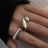 XINYI Silver colour Ring For Women Flat Simple Finger Open Vintage Handmade Ring Allergy For Party Birthday Gift 1