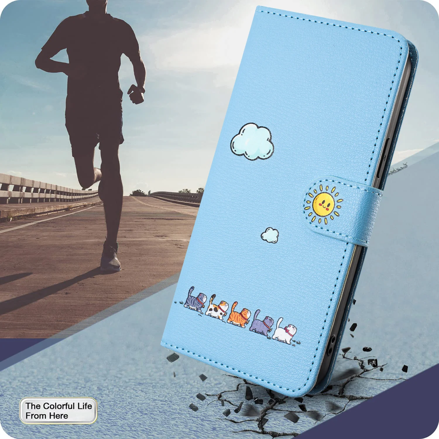 Elegant Leather Flip Wallet Case with Kickstand and Card Holder