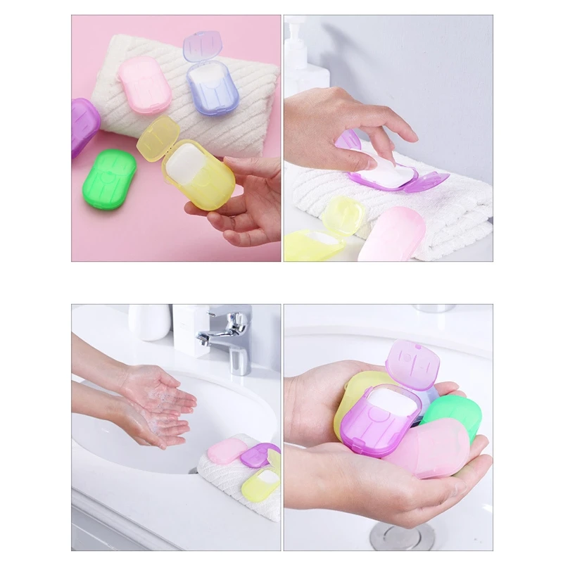 15/20 Sheets Soap Paper Sheets Confetti Slide Flakes for Outdoor Portable Disposable Travel Scented Paper Soap Cleaning Supplies