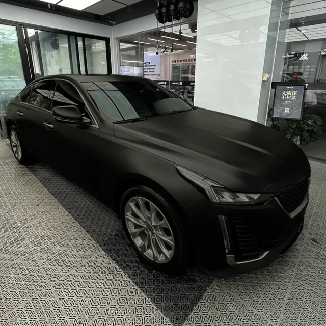 Car Sticker Matte Black Car Wrapping Vinyl Film Color Change Film PET Bubble Free Wrap Decals PVC Sticker Car Accessories 1