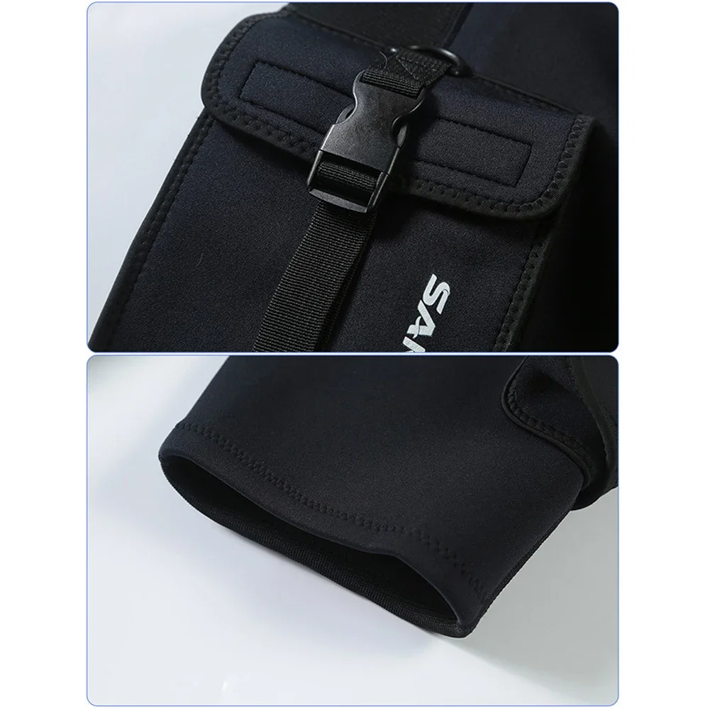3mm Neoprene Wetsuit Tech Shorts Keep Warm Unisex Wetsuit Cargo Shorts D-Ring Buckle Leak Hole for Diving Equipment Accessories