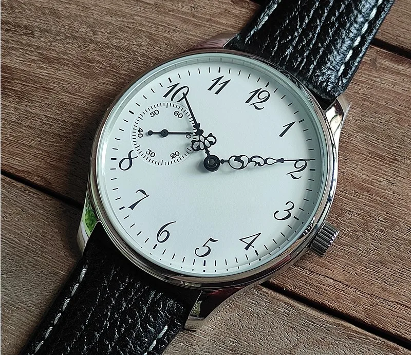 

44mm no logo Men's Watch Small Second Hand Baking black Pointer Manual Mechanical Watch Men's Pilot Watch St3600 GR06