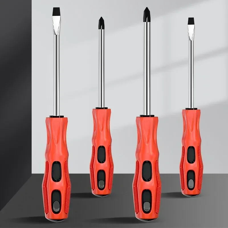 

Magnetic Multifunctional Flat Head Cross Screwdriver for Household Basic Anti Slip Manual Screwdriver