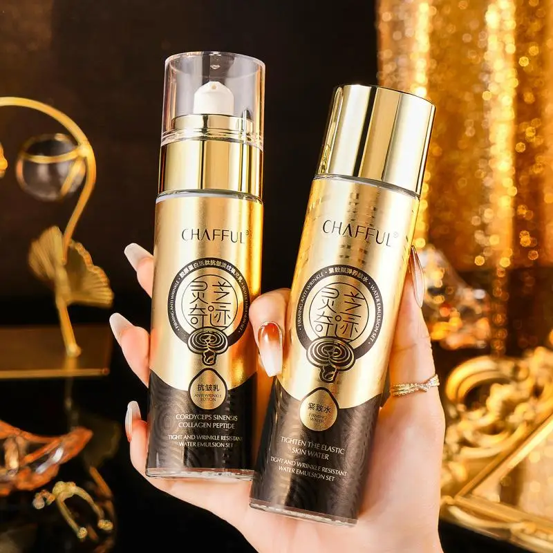 

Ganoderma Lucidum Collagen Peptide Toner Lotion Set Moisturizing Fade Wrinkle Firming Lifting Anti-Aging Brightening Skin Care