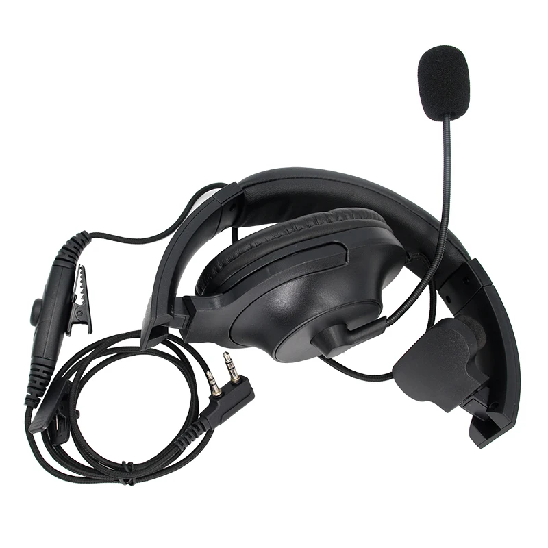 XIERDE Foldable Unilateral Microphone Headset Walkie-Talkie Headset and Baofeng 2-pin Two way Radio UV-5R 888S WOUSUN TYT