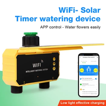 WIFI Solar Irrigation Timing Controller Smart Automatic Irrigation System for Garden Tap Valve Controller with Rain Sensor 1