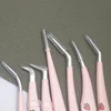False Eyelash Tweezers Stainless Steel Anti-static Pincet Curved Strip 3D Eyelash Extensions Tweezers 6 Types Makeup Tools 5