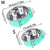Pet Candy-Colored Stainless Steel Dog Bowl Hanging Cage Pet Cat Food Bowl Hanging Stainless Steel Bowl Dog Cage Bowl Double Bowl 4