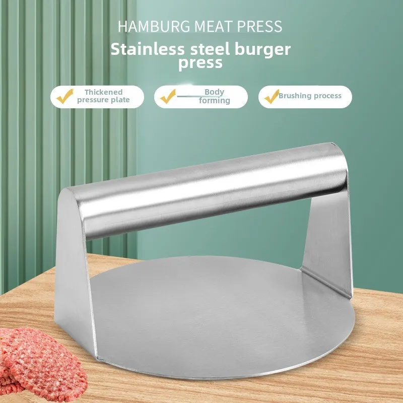 Stainless steel hamburger meat press household manual round square meat pie pressing tool manufacturer in stock
