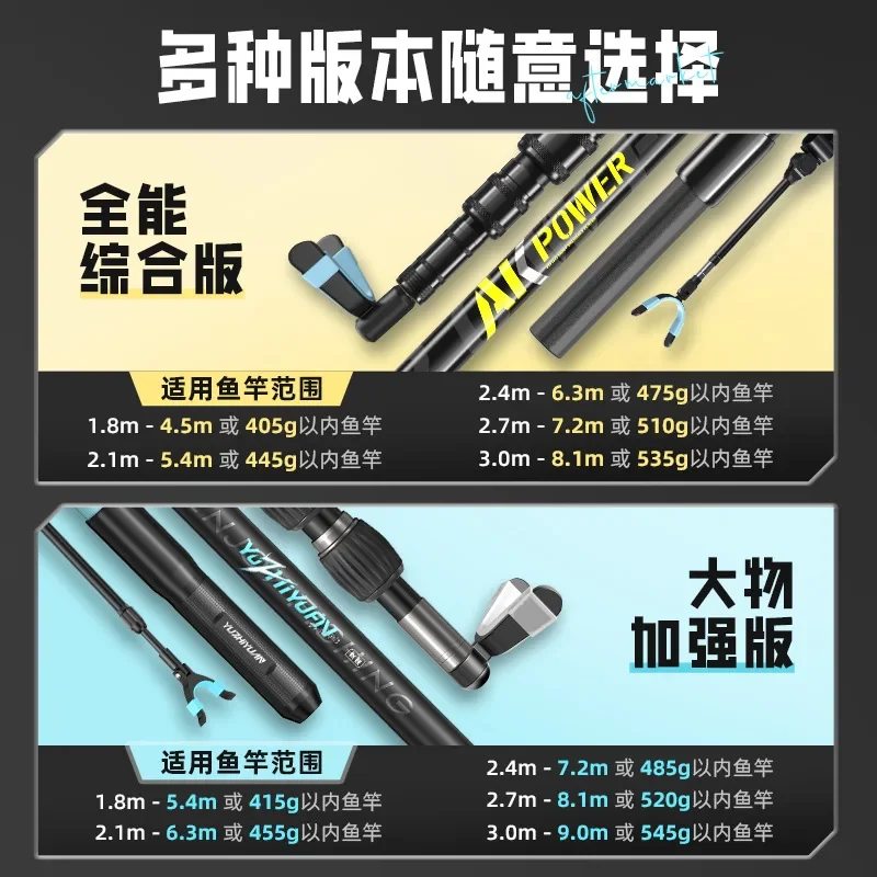 1.8/2.1/2.4/2.7/3.0m Carbon Materials Fishing Rod Holder Turret Bracket Ground Support Bracket Telescopic Hand Rod Rack