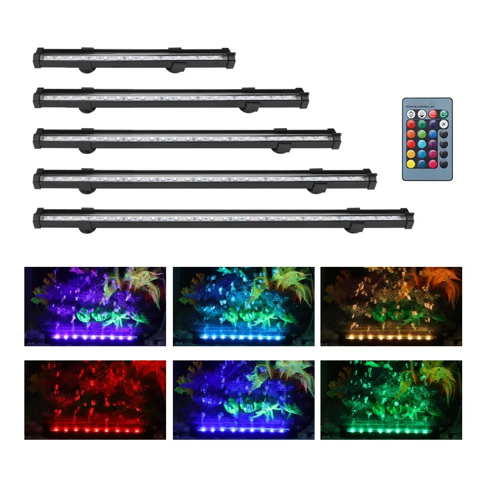 

Aquarium Air Bubble Light, RGB LED Fish Tank Light, 16 Colors, 4 Modes, Remote Control, IP68 Submersible, 20-112cm, AC 90 ~ 260V