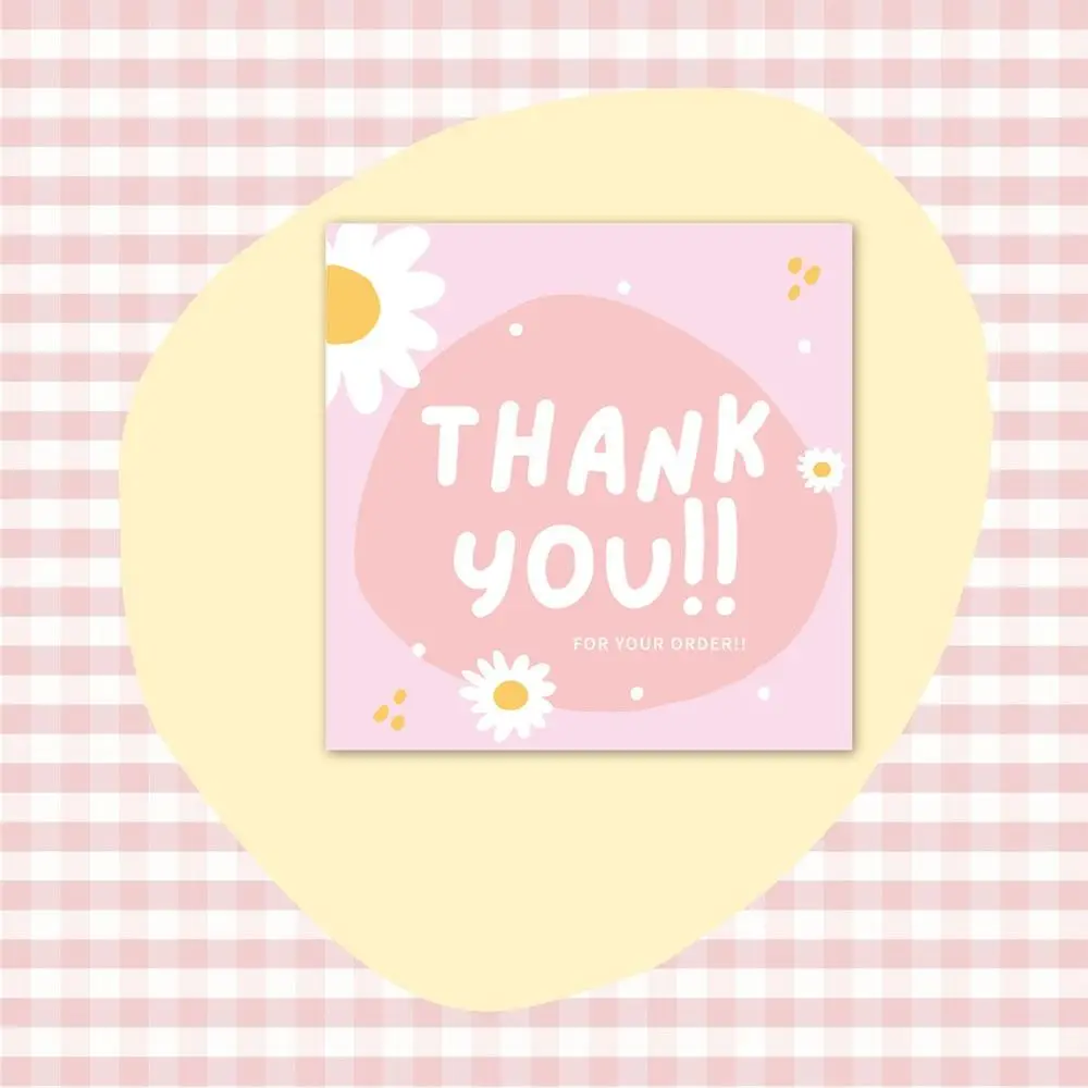 100 Stück Cartoon Blume danke Karten mehrfarbige Haupt dekorationen Gruß Postkarten DIY Party liefert Dankbarkeit etiketten – Detail 9