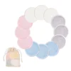 Reusable Bamboo Fiber Makeup Remover Pads 12pcs/Pack Washable Rounds Cleansing Facial Cotton Make Up Removal Pads Tool 2