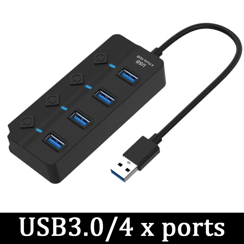 USB Hub Docking Station with LED Lamp and Power Switch